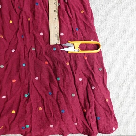Farm Rio Womens Dress Small Red Polka Dot Embroidered Maxi Mixed Dot - Picture 11 of 13
